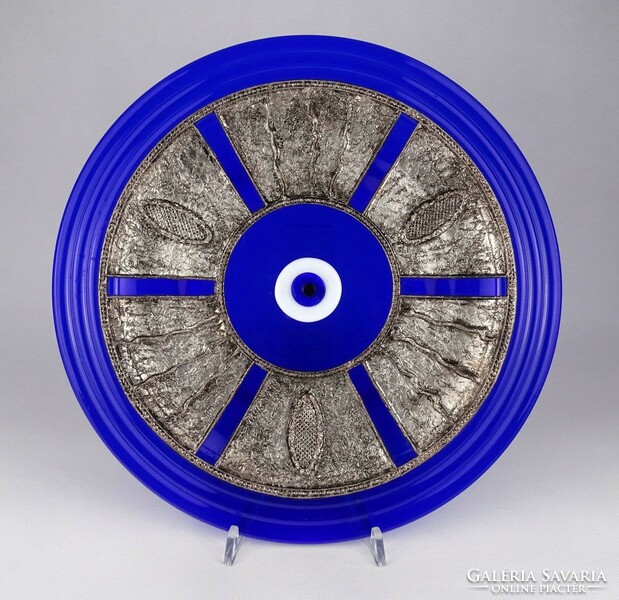 1Q853 royal blue glass bowl decorative bowl 31 cm