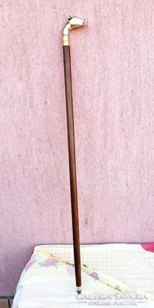 Bronz markolatos sétapálca, csikófejjel, koptatóval