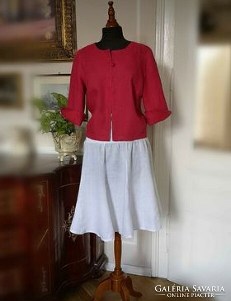100% Linen 38-40 cyclamen top, small jacket