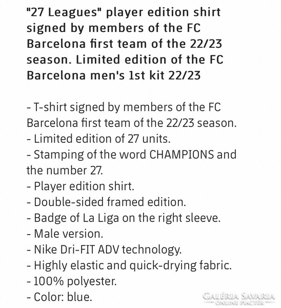 A limited edition (total of 27 units were released) signed fc barcelona shirt for sale