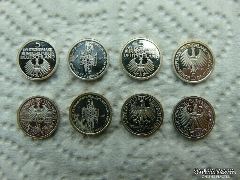 Németország 8 darab mini ezüst emlékérem