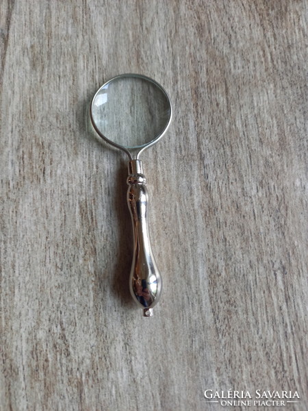 Nice old silver plated magnifying glass iv. (9.8X3.3cm)