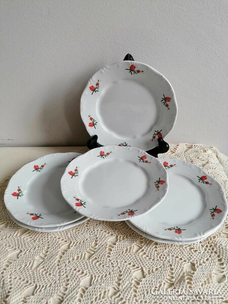 Zsolnay, cake plates with a peach blossom pattern