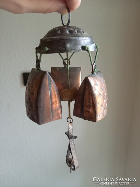 Old bell-bongo metal wind chime (28.5 cm)