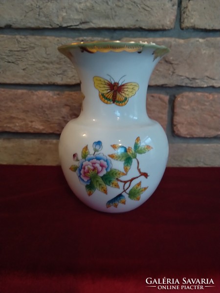 Herendi porcelán Viktória mintás váza 15cm
