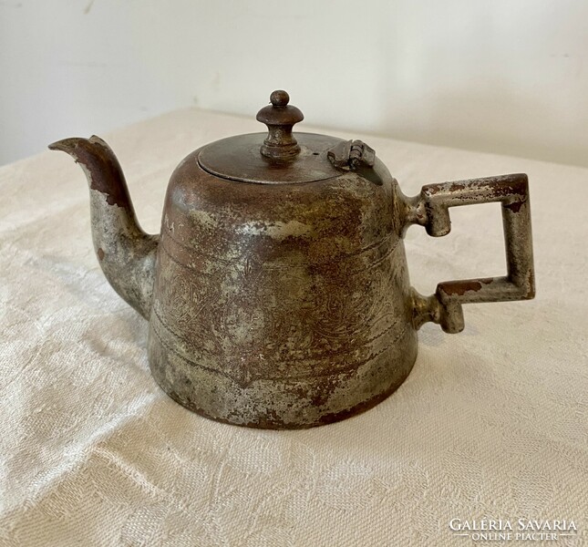 Antik ezüstözött (alpacca) teáskanna / teakiöntő
