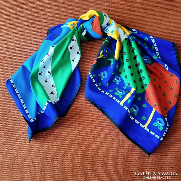 Italian silk scarf, hand hemmed (large)