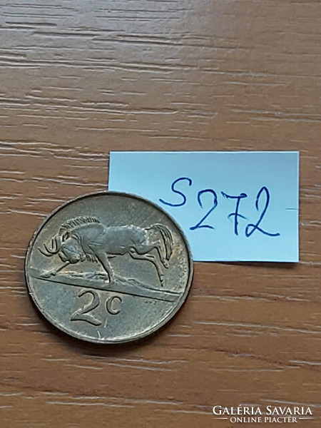 South Africa 2 cents 1988 bronze, wildebeest s272