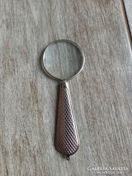Nice old silver plated magnifying glass ii. (11.4X4 cm)