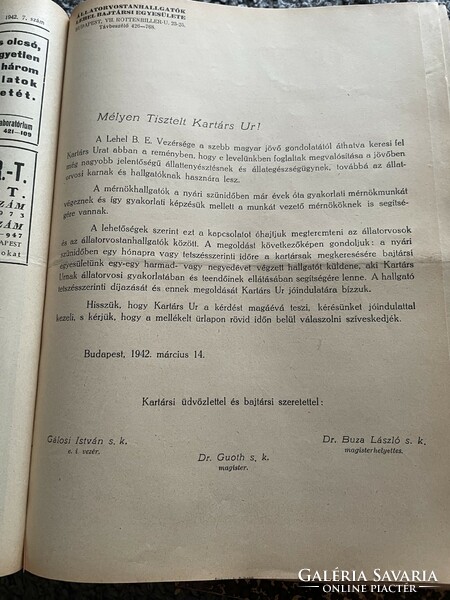 Veterinary papers, paper of Hungarian veterinarians, 1925-26, 1939-45