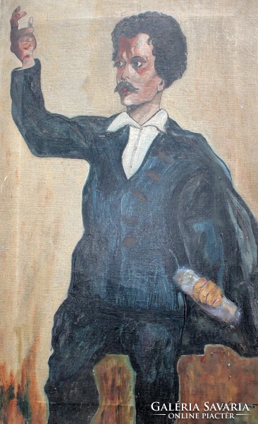 Ernő Zórád: antique marked caricature painting.