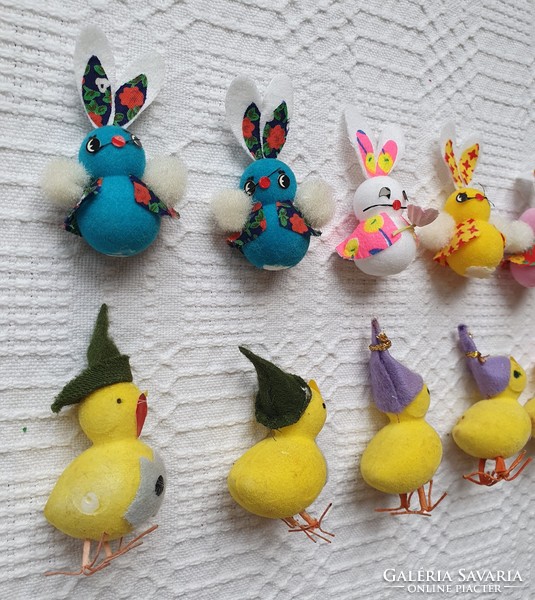 Régi húsvéti nyuszi nyúl csibe csomag csirke dekoráció kellék