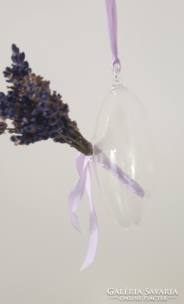2 hanging glass vases 10 cm - including lavender -