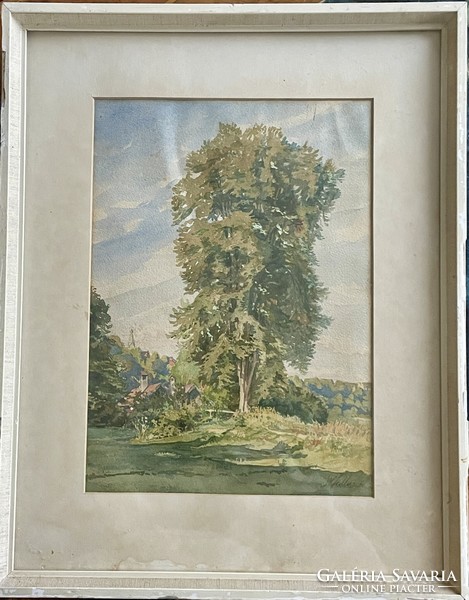 William Callow akvarell tájfestmény kb. 1880 brit festő