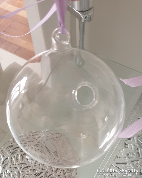 2 hanging glass vases 10 cm - including lavender -