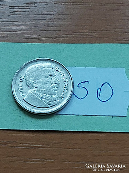 Argentina 10 centavos 1956 steel nickel plated, jose de san martin so
