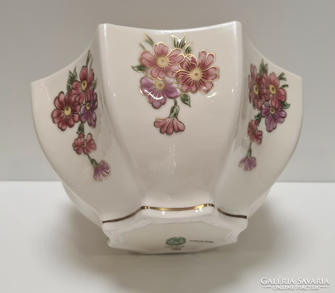 Zsolnay flower-patterned star-shaped large bowl #1904