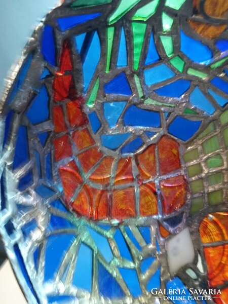 Tiffany ólom üveg dekoráció kaspó. Alkudható.