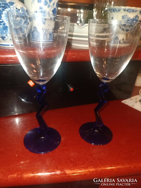 2 special art deco champagne glasses