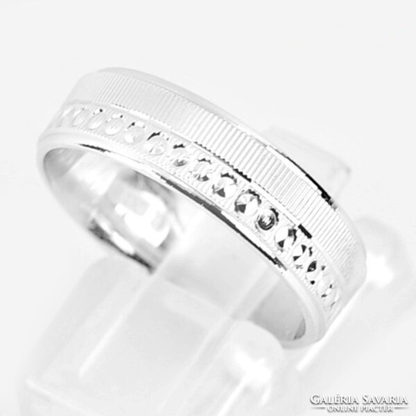 Unadulterated genuine 925 sterling silver wedding ring (patterned, unisex) 4.99g!! (19.5mm)