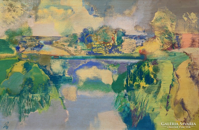 Emil Szekeres ( 1934 - ) autumn river bank