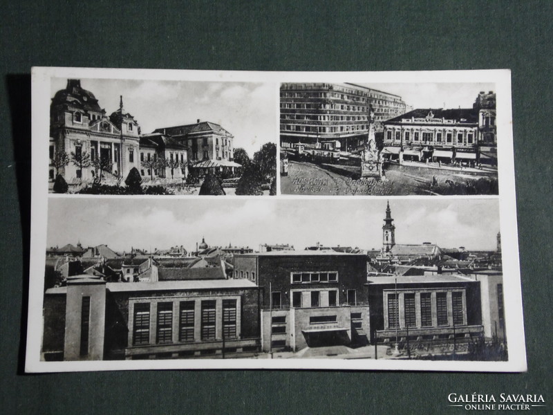 Postcard, Novi Sad, mosaic details, Levente home, Szentáromság square, statue 1942