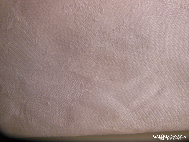 Tablecloth - new - damask - grape pattern - 165 x 128 cm - thick - snow white - Austrian
