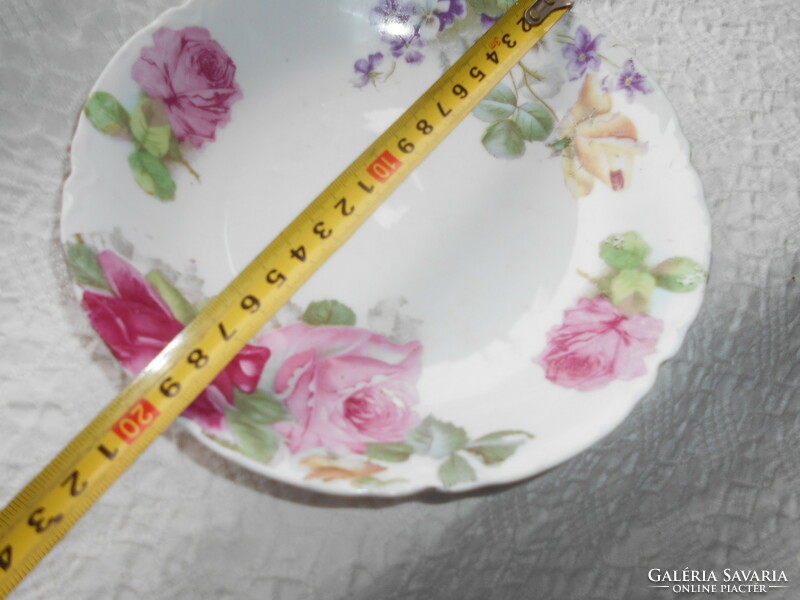 Régi osztrák porcelán fali tányér-szép virág (iboly, rózsa)minta