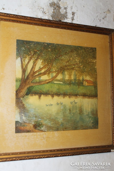 Antique signed painting 318
