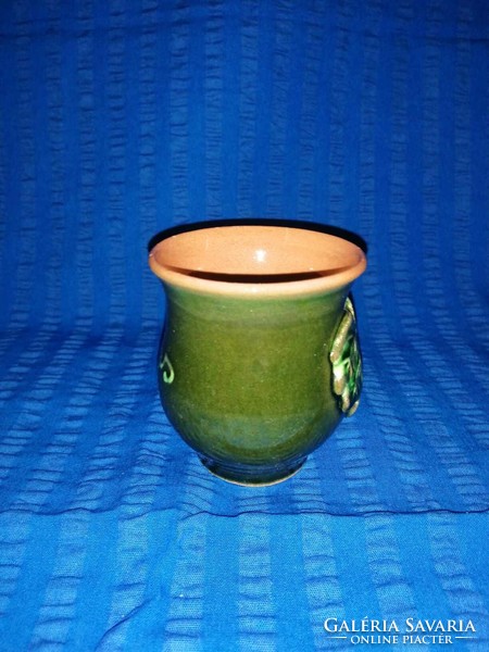 Ceramic mug with a frog in the middle, Zalakaros souvenir (a7)