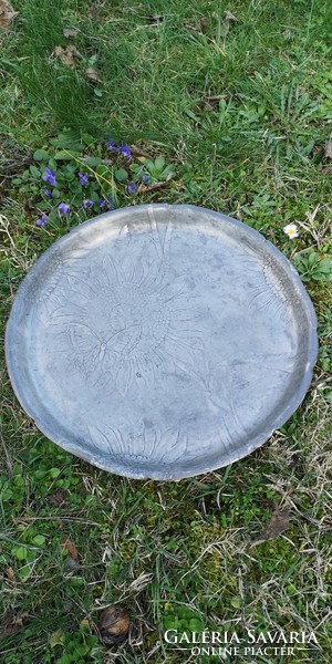 Art Nouveau silver-plated pewter bowl