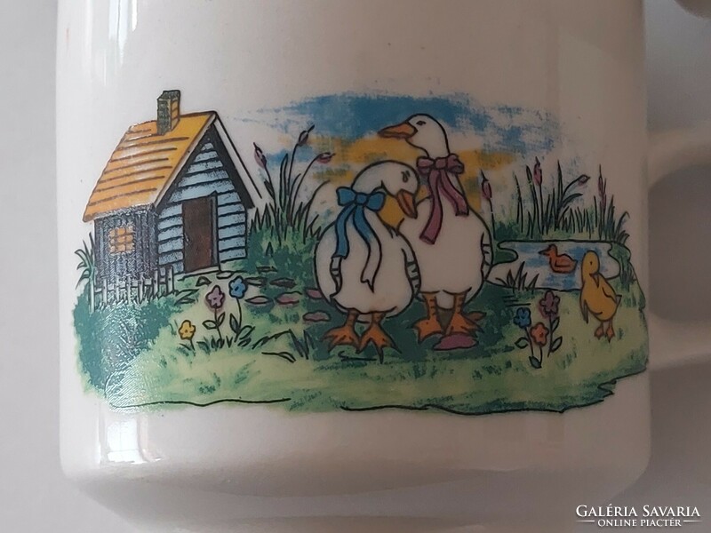 Hillary & bros fairy tale ceramic mug tea cup goose duck pattern 3 pcs