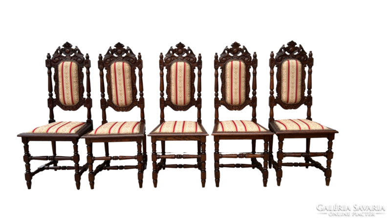 10 Antique Neo-Renaissance style upholstered armchairs