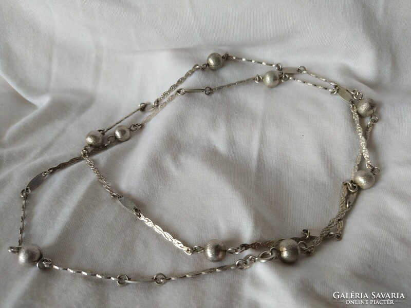 Wonderful and rare antique long berry silver necklace