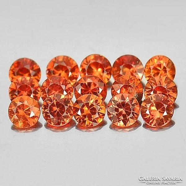 Real, 100% natural sparkling orange songea sapphire gemstone (15pcs) 1.47ct (vvs-vsi)