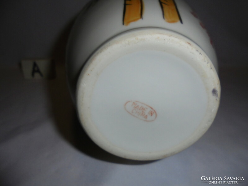 Kínai porcelán váza - virágos, dúsan aranyozott - 31,5 cm