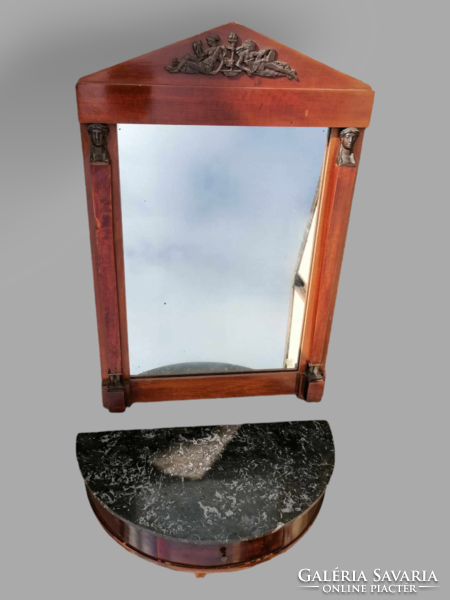 Art deco console table with mirror