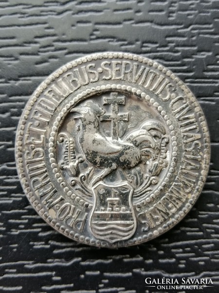 Győr városának ezüst emlékérme - 1910 körül – 52gr – 50mm – szép patinával