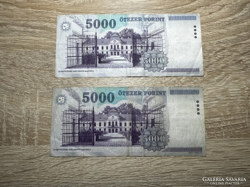 5000 forint 1999 BC-BG betűjellel 1999 év.