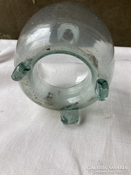 Antique green colored glass fly catcher.