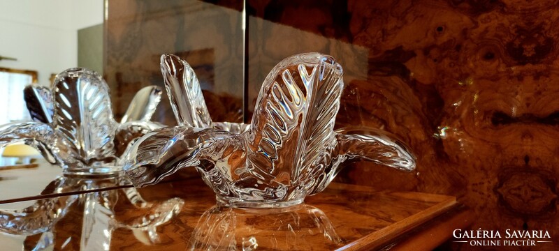 Különleges kristály tál, francia Art Vannes  kínáló, asztalközép