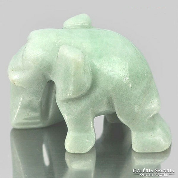 Real, 100% natural light pastel green Thai jade elephant figurine 57.35ct (27mm)
