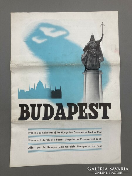 Etienne Svéd (1914-1996) által illusztrált Budapest idegenforgalmi kiadvány az 1930-as évekből