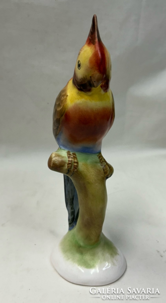 Bodrogkeresztúri nagyméretű kézzel festett kerámia papagáj hibátlan állapotban 25 cm.