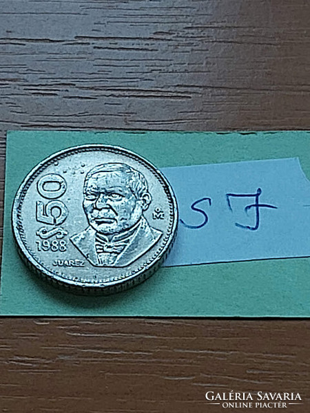 Mexico mexico 50 peso 1988 copper-nickel, juarez sj