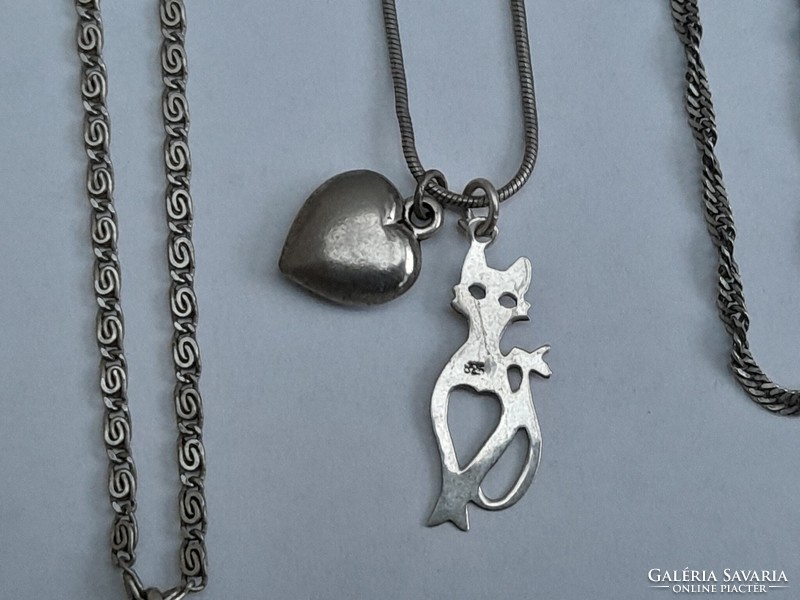 Silver chains and pendants in one