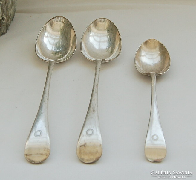 Antique silver-plated serving spoons, aspray &co 1905
