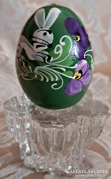 Nyuszis hímes tojás, húsvéti fatojás (M4535)