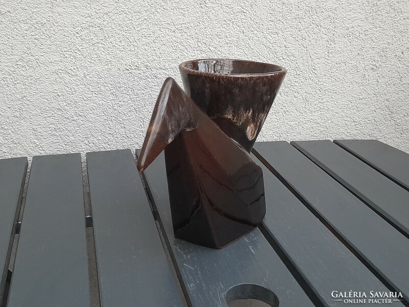 Art-deco varjú kerámia váza vagy kaspó