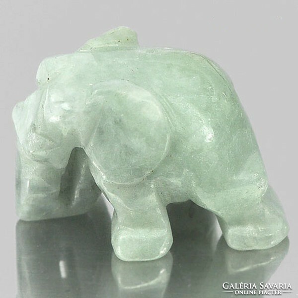 Real, 100% natural light pastel green Thai jade elephant figurine 60.37ct (26mm)